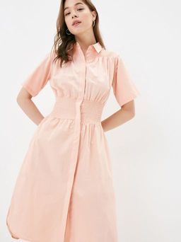 Хлопковое платье-рубашка