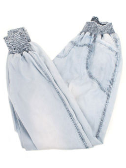 1124 LT. BLUE Брюки женские укороченные (95% хлопок, 5% эластан)