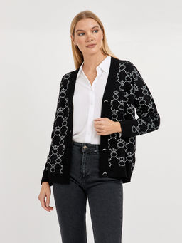 кардиган женский черный на пуговицах