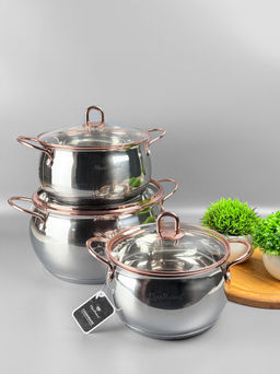 Набор кастрюль HR109-1 (2.6, 3.6, 6.1л) OLS-016-19