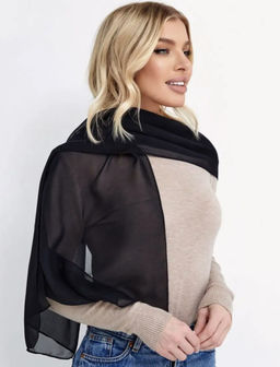 K13591 Платок 50/160 шифон ЧЕРНЫЙ