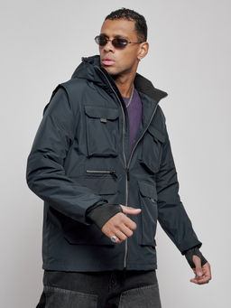 Куртка - жилетка трансформер 2 в 1 мужская зимняя темно-синего цвета 2409TS - Mtforce фото 11