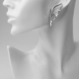 Серьги со стразами Бантики крылья, белые в серебре - Qf фото 3