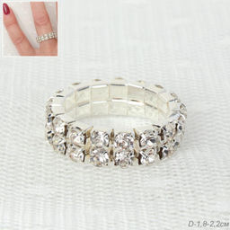 Кольцо на резинке стразы / GTDT-5/2 /уп 48/