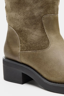 CONTRAST LEATHER BOOTS - Zara фото 7