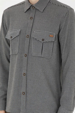 Мужская рубашка антрацитового цвета с длинным рукавом - U.s. polo assn фото 6