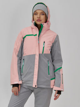 Гоннолыжная куртка женская зимняя персикового цвета 709P - Chunmai фото 8
