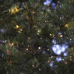 Гирлянда Нить 10 м, IP44, УМС, тёмная нить, 100 LED, свечение тёплое белое, 220 В - Luazon lighting фото 10