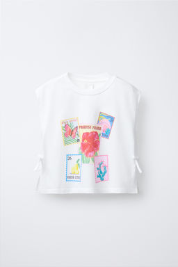 PRINTED T-SHIRT WITH BOWS