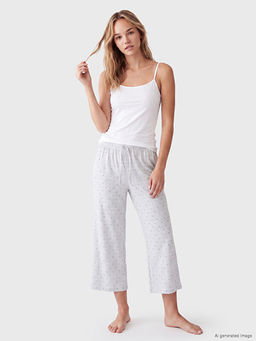 Puantiyeli Kad?n Kapri Pijama Alt?