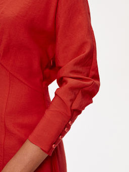 Платье с V-образным вырезом 422.050095/Красный