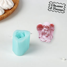 Силиконовый молд «Ангелочек задумался», 3,6×2,7×3,7 см, бирюзовый