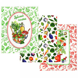 Полотенце вафельное 48х62см "Ассорти", хлопок 100%, 171гр/м2, комплект 3шт, "Домашняя мода" (Россия)