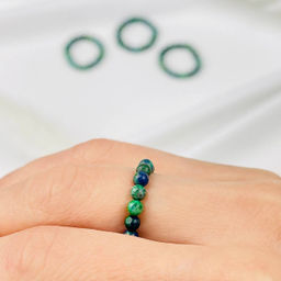 Кольцо на резинке из Азурита 17,5р.