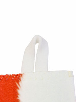 Набор для бани с принтом С новым годом!, 5 предметов: шапка, рукавица, тапочки, коврик, войлок, красный, Банная забава  фото 14