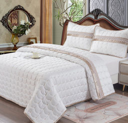 Покрывало стеганное BELLA HOME с 2 наволочками 288-82 БЕЖЕВЫЙ