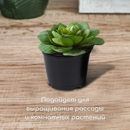 Цена за 50 шт. Горшок для рассады, 750 мл, d=12 см, h=10.5 см, чёрный, Greengo  фото 3