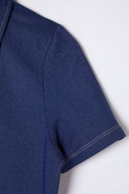 Indigo Bodycone/Vucuda Oturan Polo Yaka Mini Orme Elbise TWOSS25EL00068