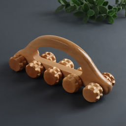 Массажёр «Гусеница», 18×5.5×8 см, 10 колёс, деревянный