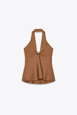 HALTER PEPLUM TOP - Zara фото 5