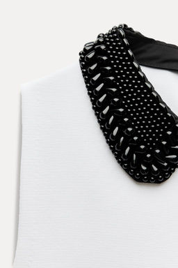 KNIT DRESS WITH BEADED PETER PAN COLLAR - Zara фото 3