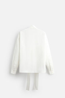 RELAXED FIT TIE-NECK SHIRT - Zara фото 7