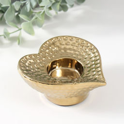 Подсвечник на 1 свечу Сердце, d=4 см, золото, 10.2?10.2?4.3 см