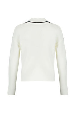 TRENDYOLMILLA Limited Edition Ekru Kruvaze Yaka Renk Bloklu Triko H?rka TWOAW22HI0359  фото 8