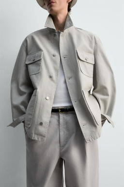 RELAXED FIT WASHED JACKET WITH POCKETS - Zara фото 14