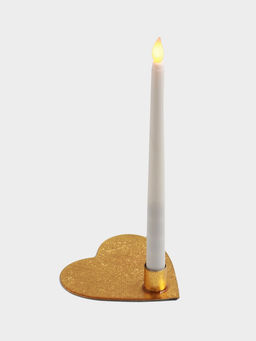Подсвечник на 1 свечу в форме сердца Love is, 12.5?12.5?3 см, золотой