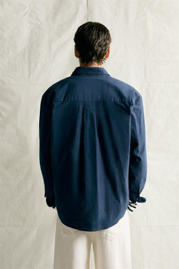 CAMISA RELAXED FIT ALGOD?N ?NDIGO / ?ndigo - Zara фото 3