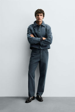 WASHED STRAIGHT-LEG TROUSERS
