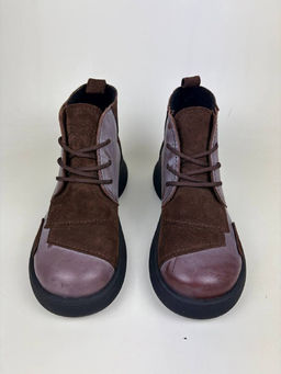 Ботинки 305.927br. Вакса коричневая+корич замша уценка