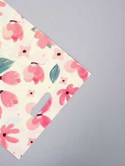 Цена за 50 шт. Пакет полиэтиленовый с вырубной ручкой "Цветы" 30 х 40 см 60 мкм