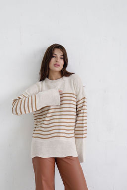 10407 Джемпер удлинённый в полоску