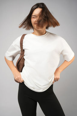 Женская футболка оверсайз из футера двухнитки Happyfox