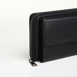 Портмоне-клатч мужской на молнии TEXTURA, чёрное