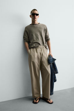 PANTAL?N RELAXED FIT ALGOD?N / Tostado - Zara фото 6