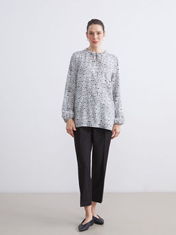 Ba?lamal? Yaka Desenli Bluz