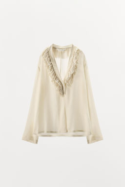 ZW COLLECTION LIMITED EDITION FLOWING RUFFLED SHIRT - Zara фото 8