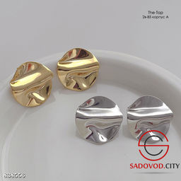 Круглые серьги с плиссировкой под серебро - Bruno фото 3