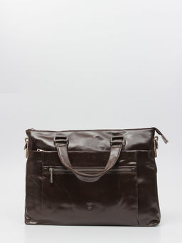 LACCOMA портфель VIN33665-коричневый натуральная кожа хлопок  фото 4