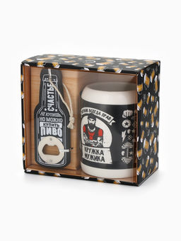 Подарочный набор Мужик всегда прав: открывашка, кружка пивная 600 мл, 18+ - Дорого внимание фото 5