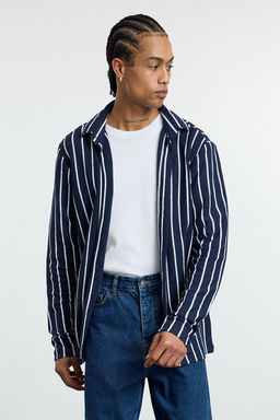 TRENDYOL MAN Lacivert Regular Fit Fake Triko K?sl?k Gomlek TMNAW25GO00028