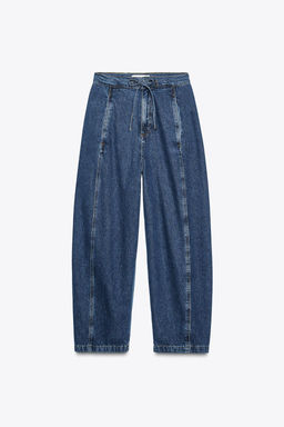 Z1975 HIGH-WAIST DRAWSTRING JEANS - Zara фото 4