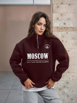 Толстовка женская с зип-воротником Moscow