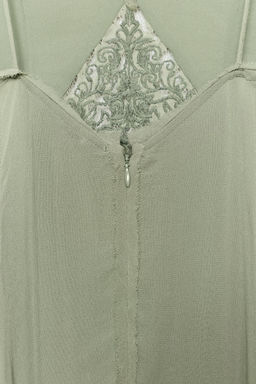 VESTIDO VOLANTES BORDADOS ZW COLLECTION / Verde agua - Zara фото 8