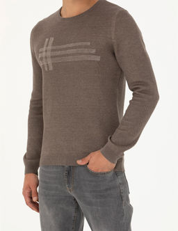 Vizon Melanj Slim Fit Bisiklet Yaka Triko Kazak - Pierre cardin фото 6