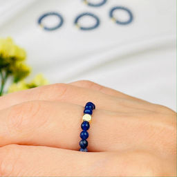 Кольцо на резинке из Содалита 16 р.