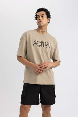 DeFactoFit Футболка Oversize с круглым вырезом и короткими рукавами с вышивкой  фото 4